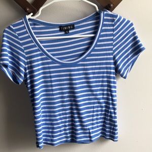 Scoop Neck Stripped Crop Top